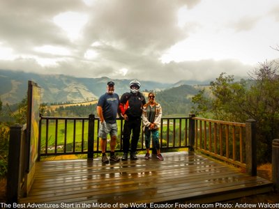 motorcyclists on the western slopes of the andes in ecuador