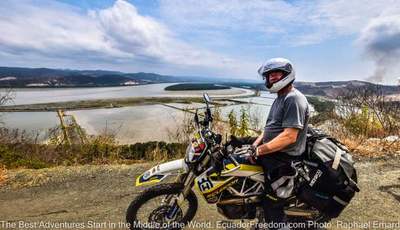 above the caraquez bay in ecuador motorcycle adventure toru