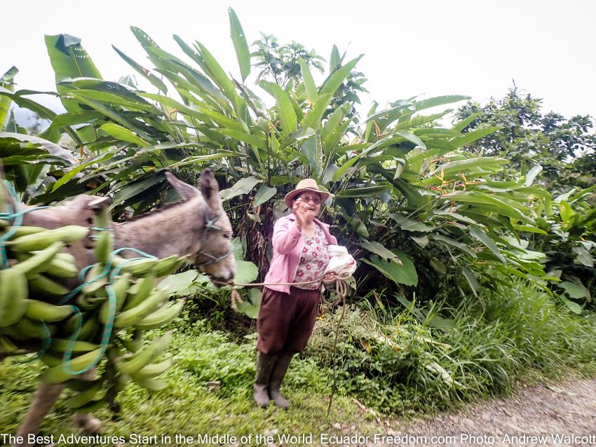 farmer lady greeting us