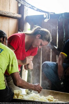 making chicha in the amazon of ecuador