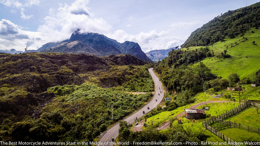 motorcyclist overlooking secluded beach in northern Ecuador