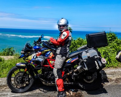 BMW F700GS on the Pacific Coast of Ecuador