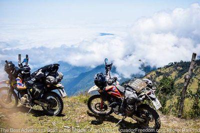 motorcycles with nice view riding up from las pampas