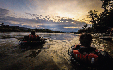 Tubing in the Napo River