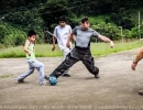 playing soccer with the kids