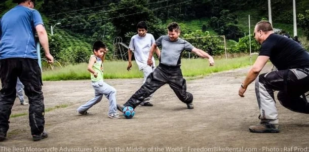 playing soccer with the kids