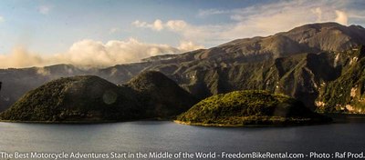 cuicocha lake ecuador motorcycle dirt bike adventure tour