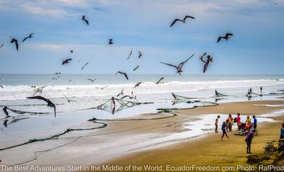 fishing from the beach in san clemente ecuador