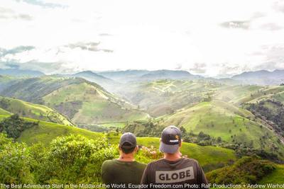 looking out on green mountains on ecuador colombia border