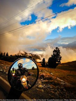 pine tree above simiatug on offroad ecuador excursion motorcycle adventure dirt bike tour