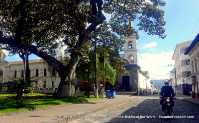 riding motorcycle cobbled streets of ibarra ecuador dirt bike tour