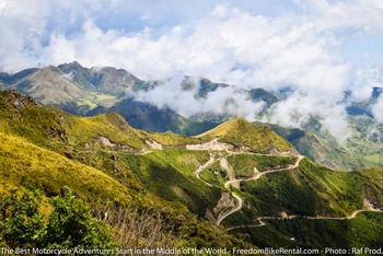 dirt road into cotacachi park on dirt bike tour