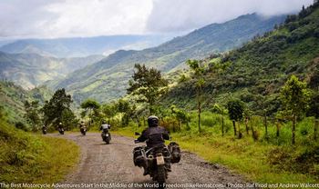 dirt bike tour on road out of primavera