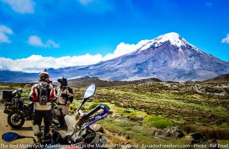 stopping for a break around chimborazo on motorcycle tour