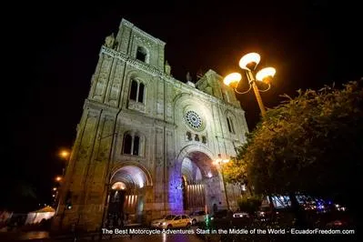 Cuenca Ecuador at night on motorcycle