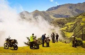 above the clouds on road to sigchos