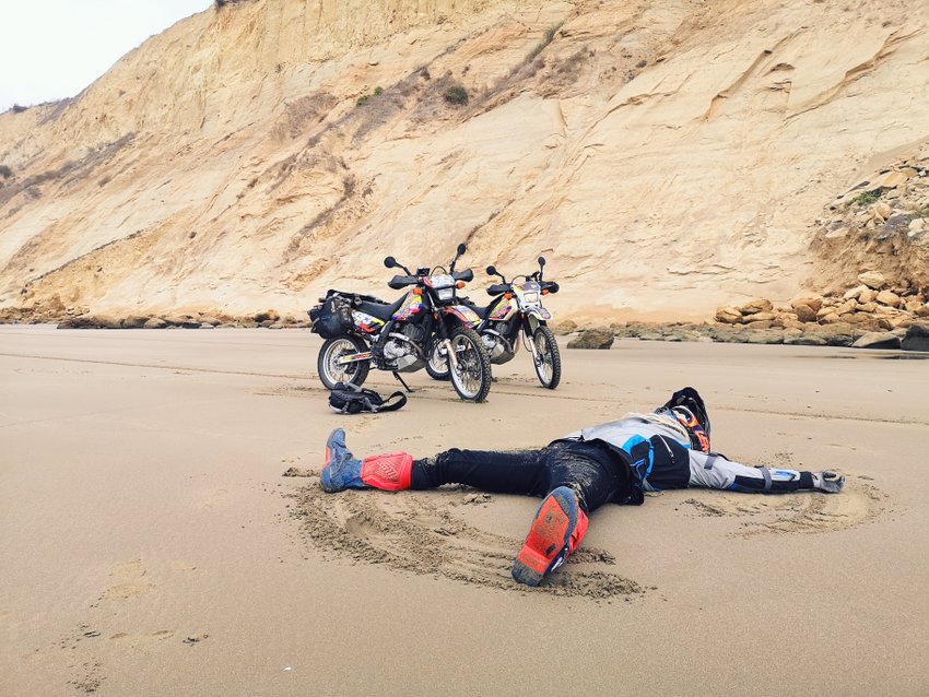 sand angels on the beach in Ecuador