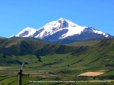 cayambe volcano seen on motorcycle adventure tour in ecuador