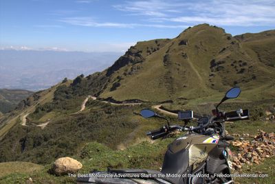 motorcycle on self-guided dirt road tour in ecuador